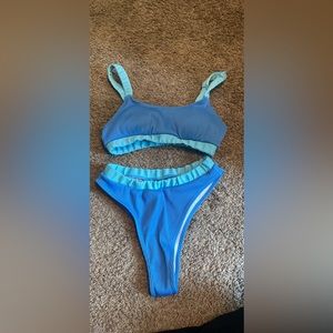 Blue Scrunchie band Bikini set